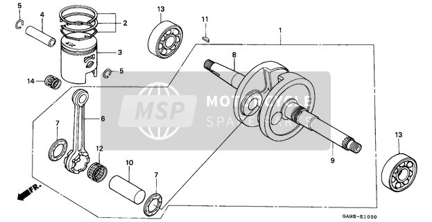 Honda SK50M 1994 Caja del cigüeñal /Pistón para un 1994 Honda SK50M